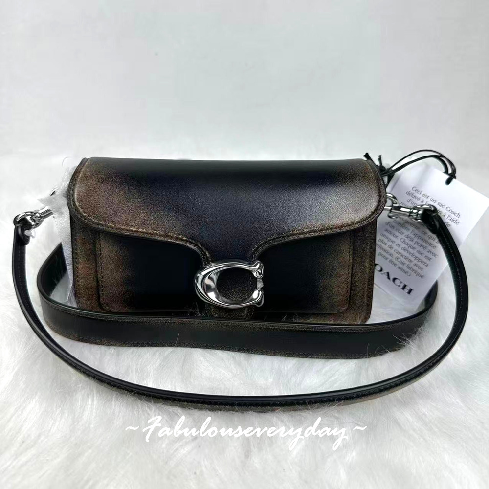 Coach Tabby Shoulder Bag 20 Xbody In Loved Leather/Silver/Black Brown CBH36 NWT